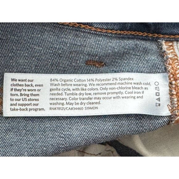 Eileen Fisher Denim Jeans Organic Cotton Straight Ankle Pockets Blue Womens 10 - Picture 8 of 9